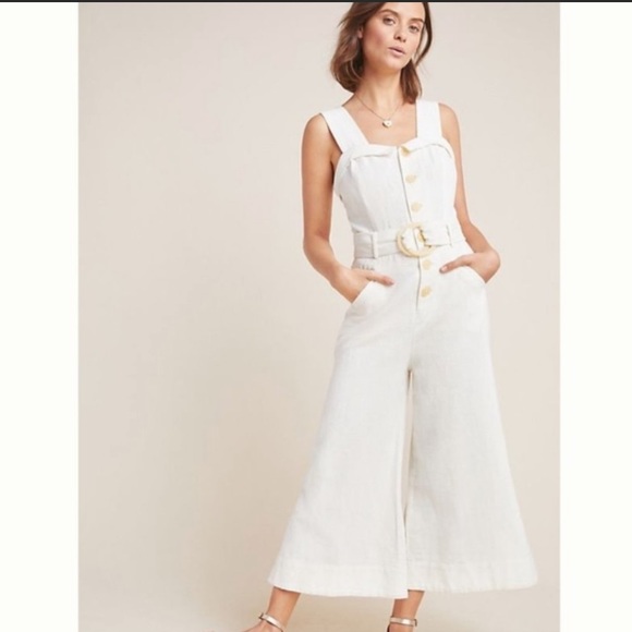 Anthropologie Cream Jumpsuit - Picture 2 of 2